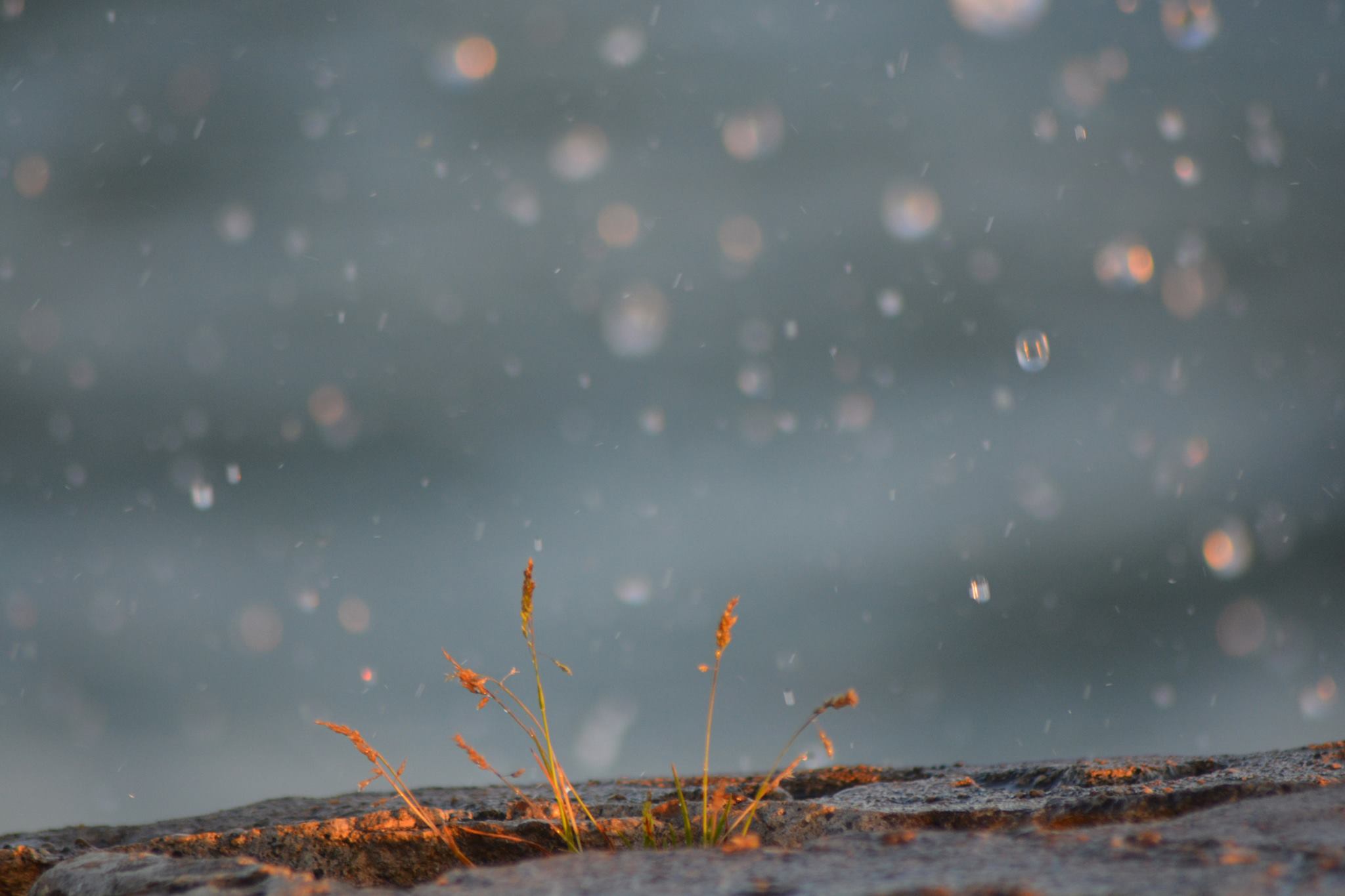 Water hitting a rock